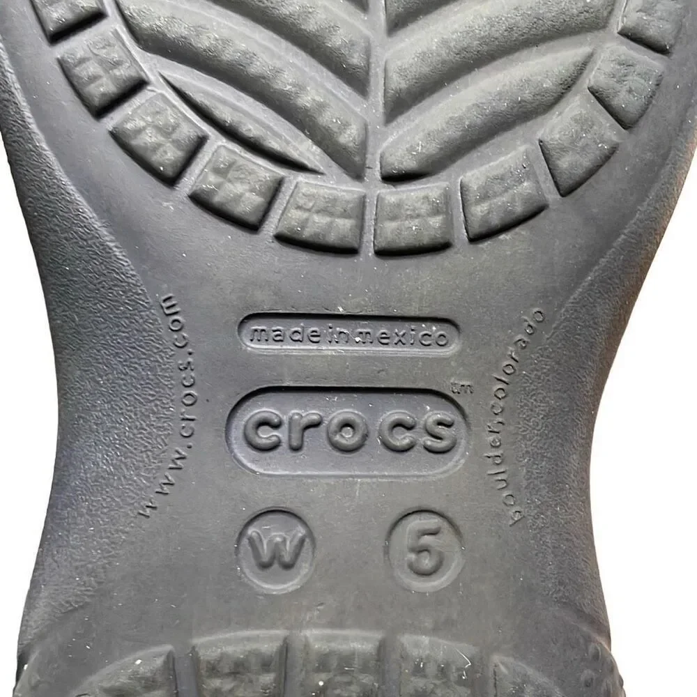EUC Navy Blue Crocs Feminine Non-Clunky Slip On Clogs - Size W5/J2 - Rare Style!